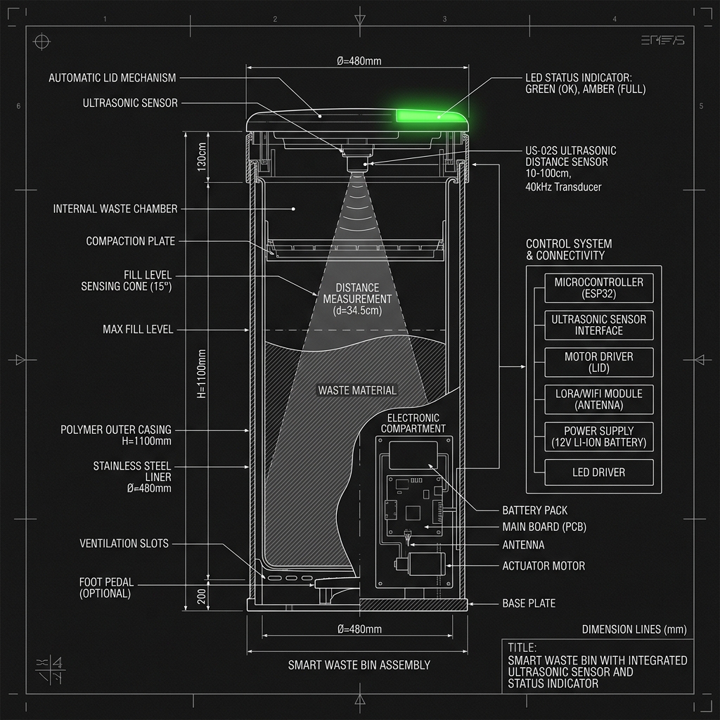 Sensor-Enabled Waste Bin